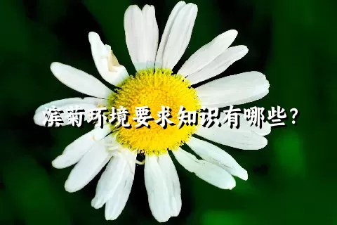 滨菊环境要求知识有哪些？