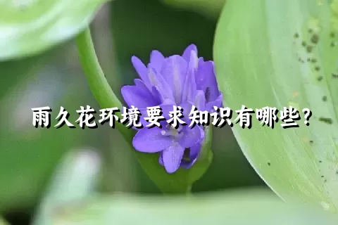 雨久花环境要求知识有哪些？