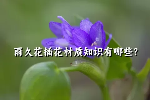 雨久花插花材质知识有哪些？