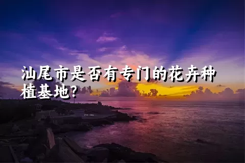 汕尾市是否有专门的花卉种植基地？