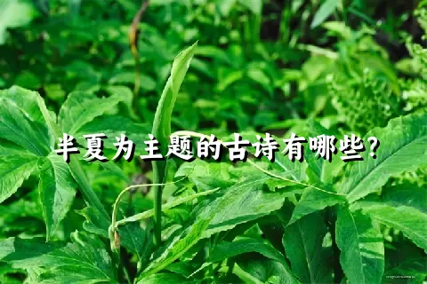 半夏为主题的古诗有哪些？