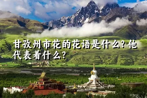 甘孜州市花的花语是什么？他代表着什么？