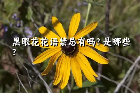 黑眼花花语禁忌有吗？是哪些？