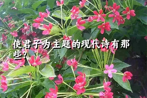 使君子为主题的现代诗有那些？