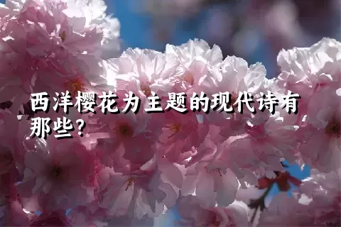 西洋樱花为主题的现代诗有那些？