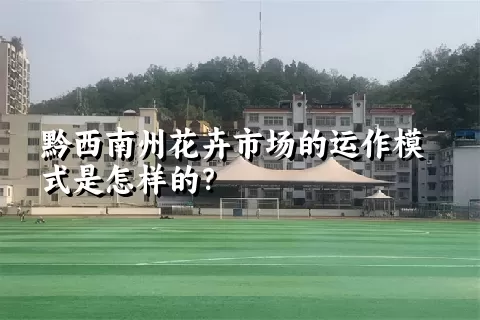 黔西南州花卉市场的运作模式是怎样的？