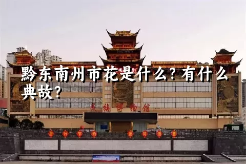 黔东南州市花是什么？有什么典故？