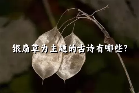 银扇草为主题的古诗有哪些？