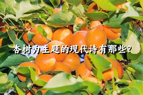 杏树为主题的现代诗有那些？