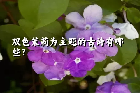 双色茉莉为主题的古诗有哪些？