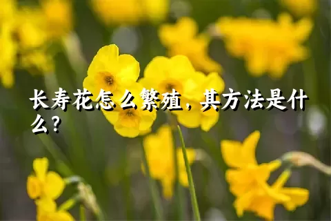 长寿花怎么繁殖，其方法是什么？