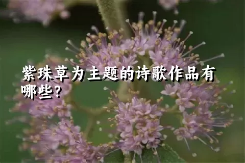 紫珠草为主题的诗歌作品有哪些？