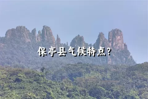 保亭县气候特点？