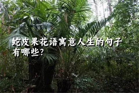 蛇皮果花语寓意人生的句子有哪些？