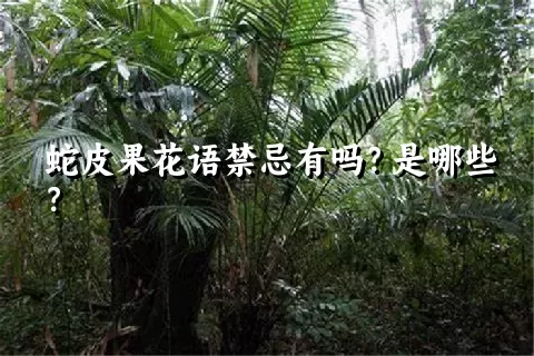 蛇皮果花语禁忌有吗？是哪些？