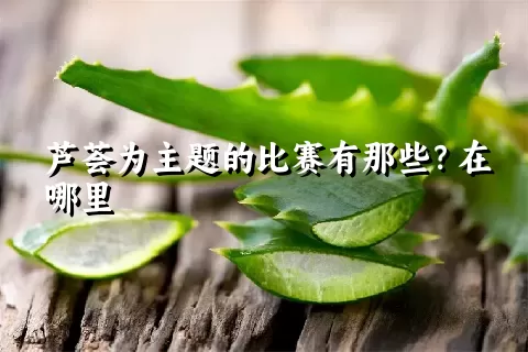 芦荟为主题的比赛有那些？在哪里