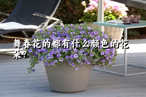 舞春花的都有什么颜色的花朵？