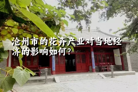 沧州市的花卉产业对当地经济的影响如何？