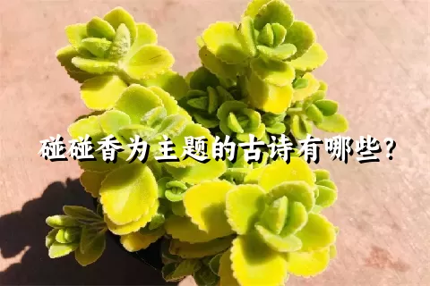 碰碰香为主题的古诗有哪些？