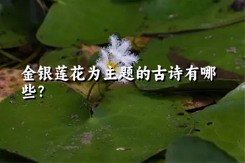 金银莲花为主题的古诗有哪些？