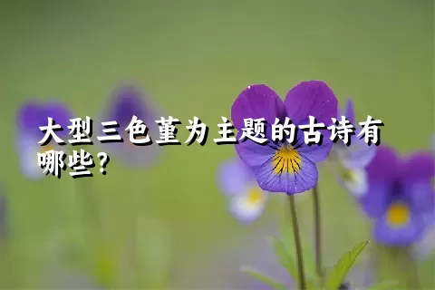 大型三色堇为主题的古诗有哪些？