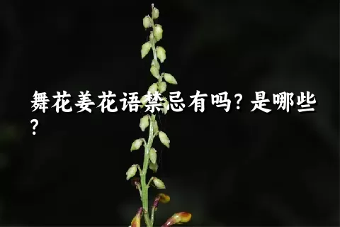 舞花姜花语禁忌有吗？是哪些？