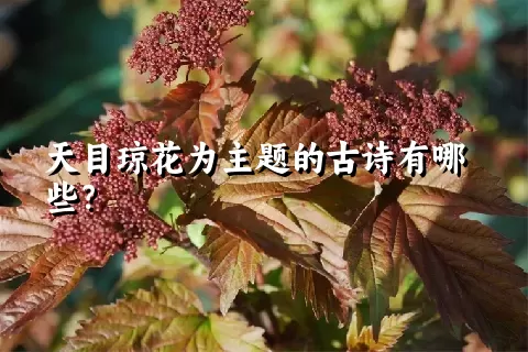 天目琼花为主题的古诗有哪些？