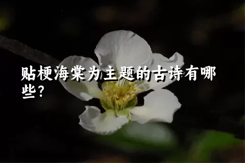 贴梗海棠为主题的古诗有哪些？