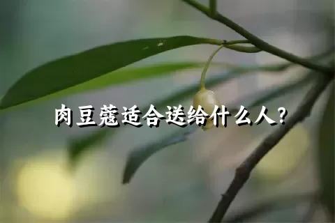 肉豆蔻适合送给什么人？