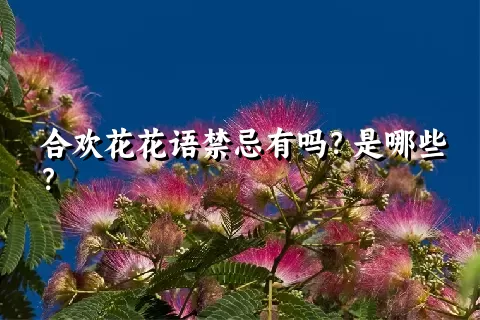 合欢花花语禁忌有吗？是哪些？