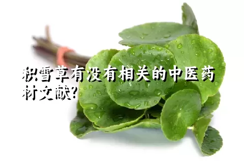 积雪草有没有相关的中医药材文献?