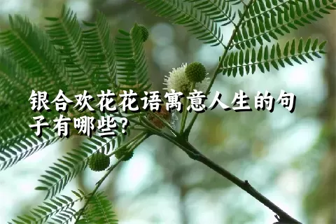 银合欢花花语寓意人生的句子有哪些？