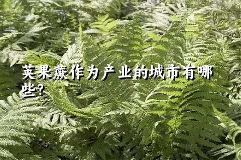 荚果蕨作为产业的城市有哪些？