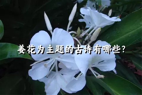 姜花为主题的古诗有哪些？