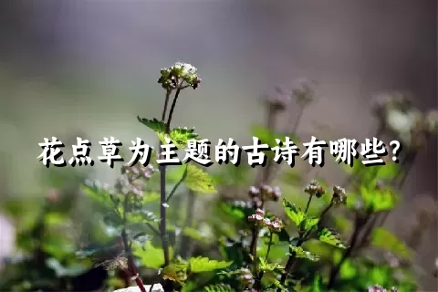 花点草为主题的古诗有哪些？