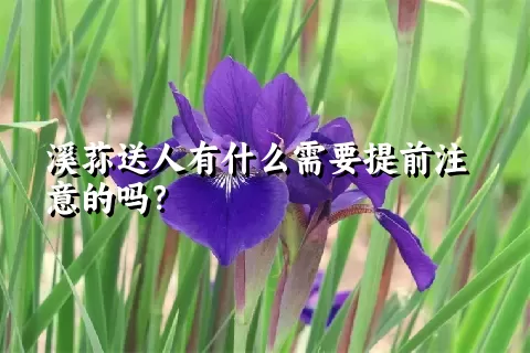 溪荪送人有什么需要提前注意的吗？