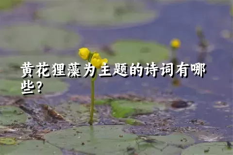 黄花狸藻为主题的诗词有哪些？