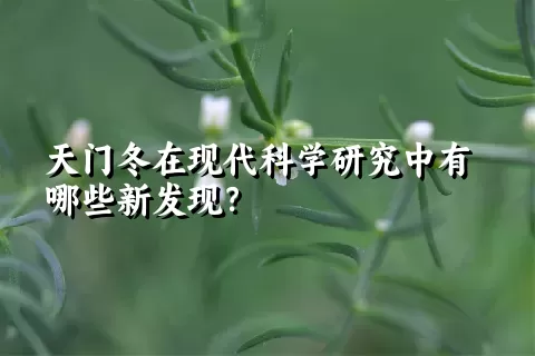 天门冬在现代科学研究中有哪些新发现？