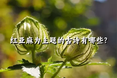 红亚麻为主题的古诗有哪些？