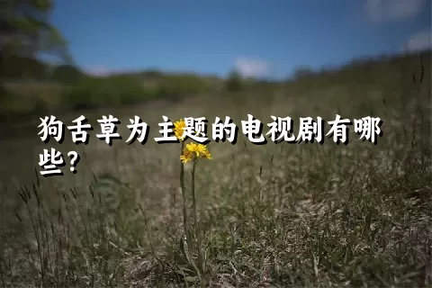 狗舌草为主题的电视剧有哪些？