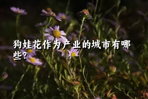 狗娃花作为产业的城市有哪些？