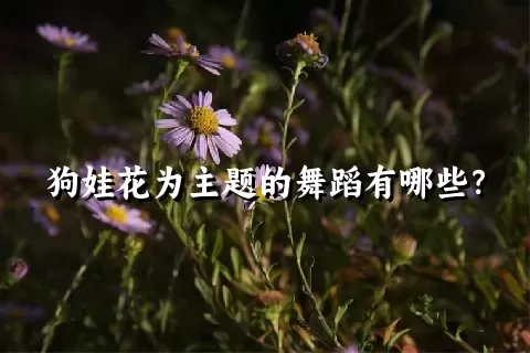 狗娃花为主题的舞蹈有哪些？